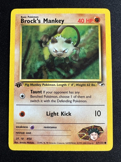 Sandshrew Mankey Slowpoke Abra 1st Edition Gym Heroes Pokemon Cards /132